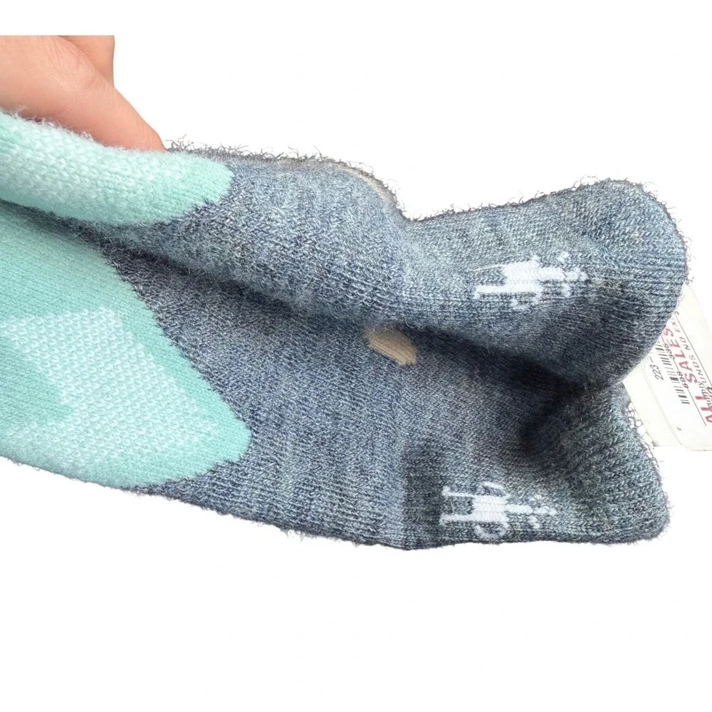 Smartwool Kids Wintersport Full Cushion Ski Socks‎ Gray Teal Moose Small NWT